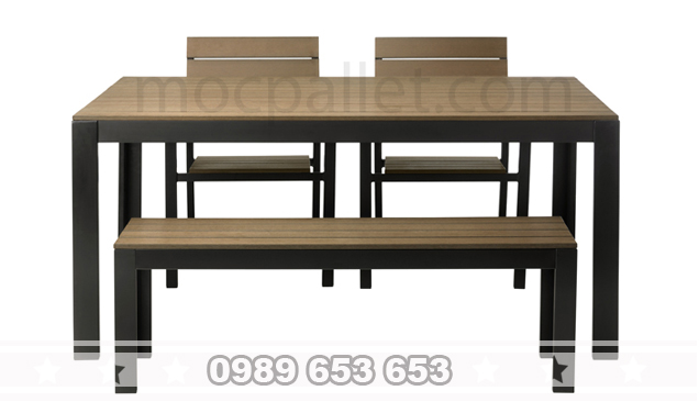 Bàn ghế gỗ thông chân sắt dành cho nhà hàng, cafe, gia đình