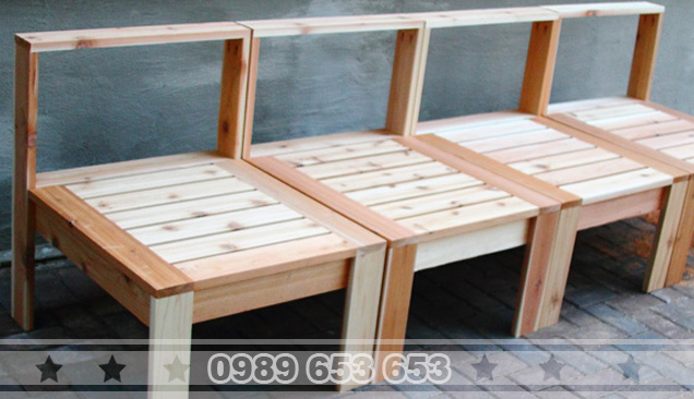  Ghế lưng tựa gỗ thông Pallet G11 