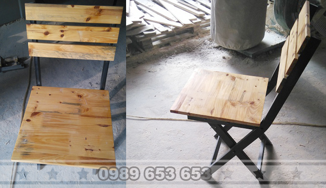  Ghế xếp mặt gỗ khung sắt GGS12 