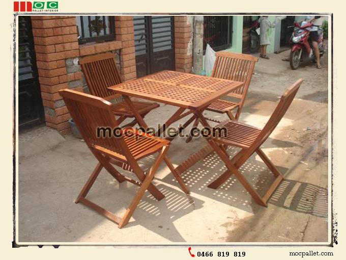Bàn ghế cafe chân gỗ