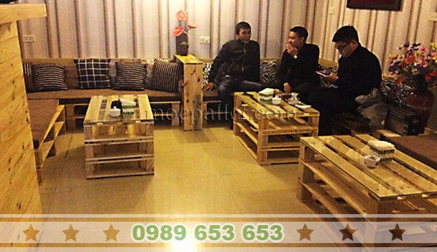 Dự án cà phê bàn ghế Sofa mộc pallet