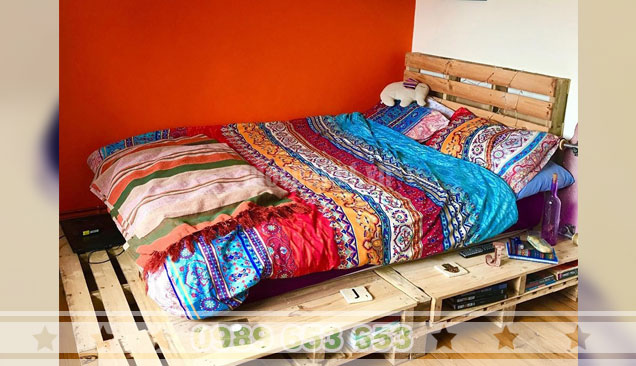 30 mẫu giường ngủ gỗ thông Pallet, giường Pallet 1 tầng 2 tầng