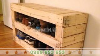 Ke de giay dep go thong pallet