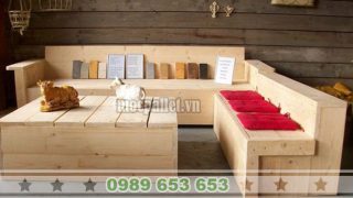 Ban ghe phong khach go thong pallet