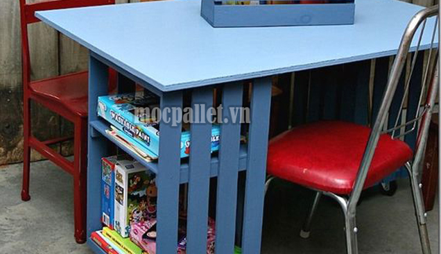 Bàn làm việc gỗ thông pallet BLV 15