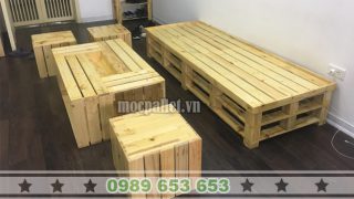 Ban ghe phong khach go thong pallet