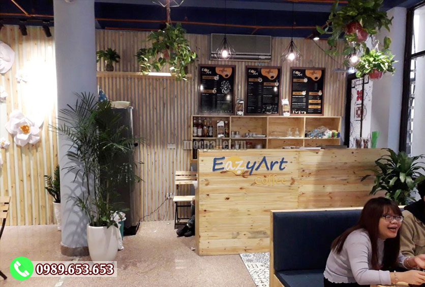 Dự án thiết kế và thi công quán cafe EazyArt -Trần Hưng Đạo - Hn